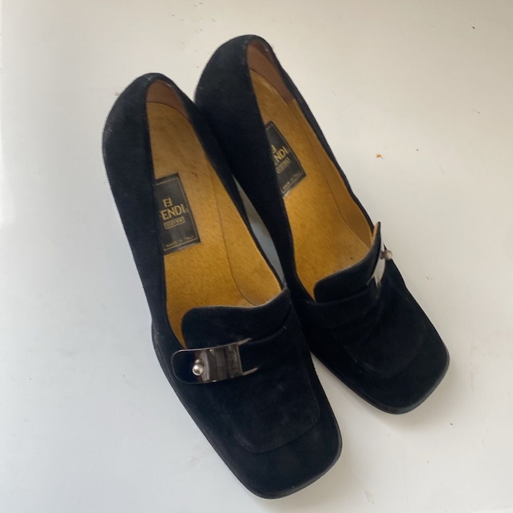 Fendi scrape women suede leather dress shoes Sz 8.5 - Picture 7 of 8